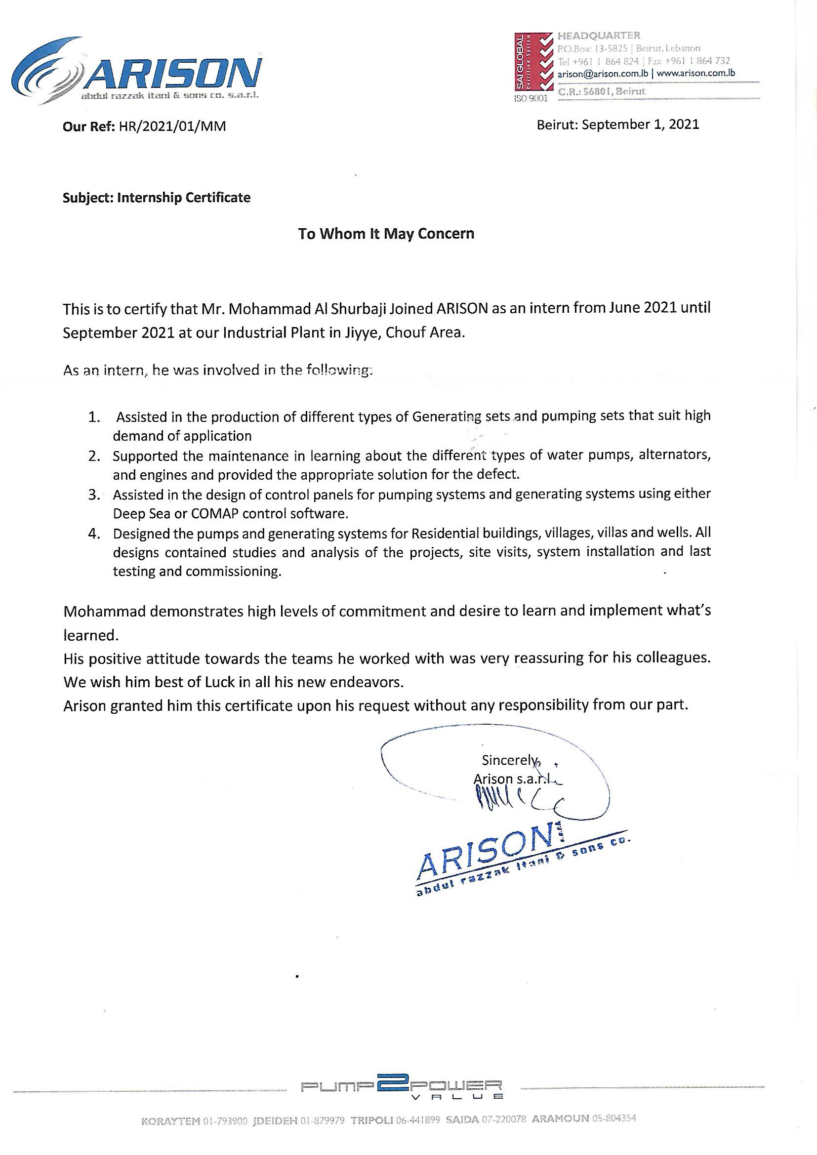 Recommendation Letter